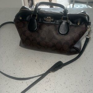 Coach Black and Brown Signature Satchel